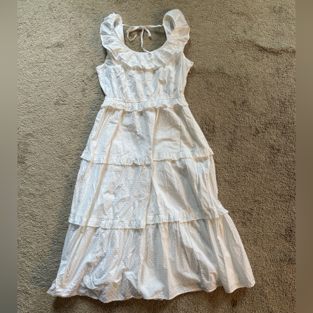 J crew white dress with tie in back